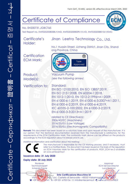 China Jinan Leetro Technology Co., Ltd. Certificaten